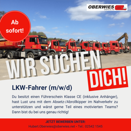 LKW-Fahrer (m/w/d) gesucht!